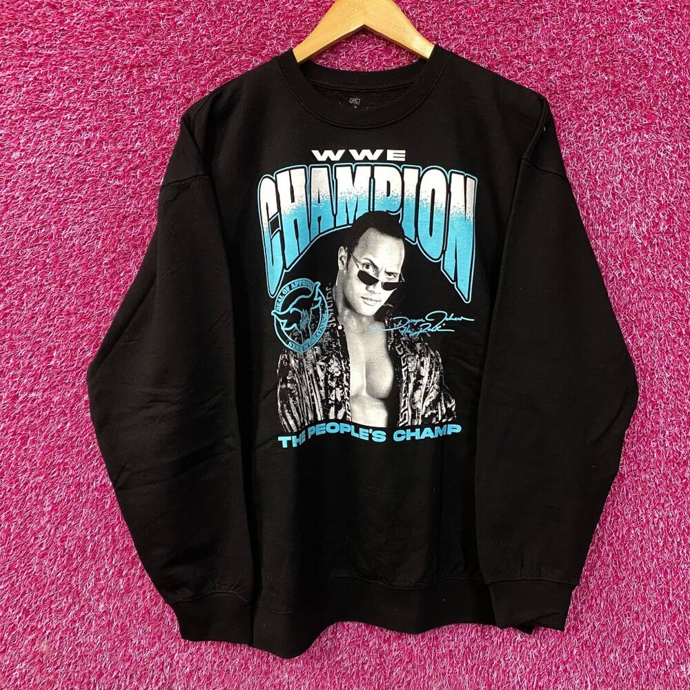 The Rock WWE People Champion Resume Crewneck Sweater size XL